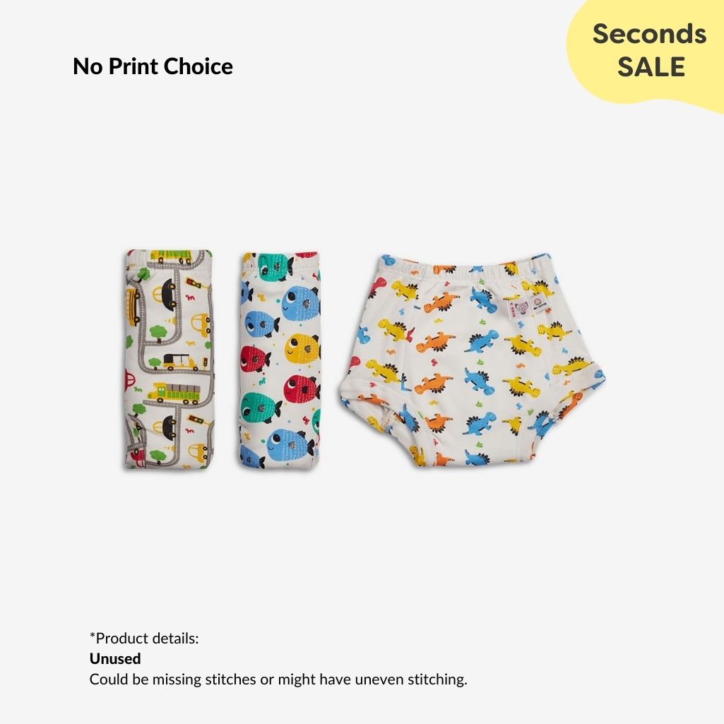 Pack of 3 Padded Underwear with loose/incorrect stitching (No print choice)