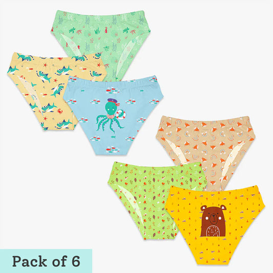 Young Boy Briefs -6 Pack (Woody Goody - Sea-saw)