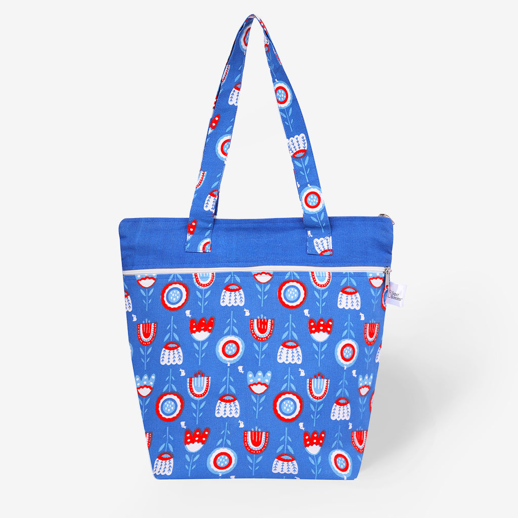 Multipurpose Canvas Tote  - Blue Floral