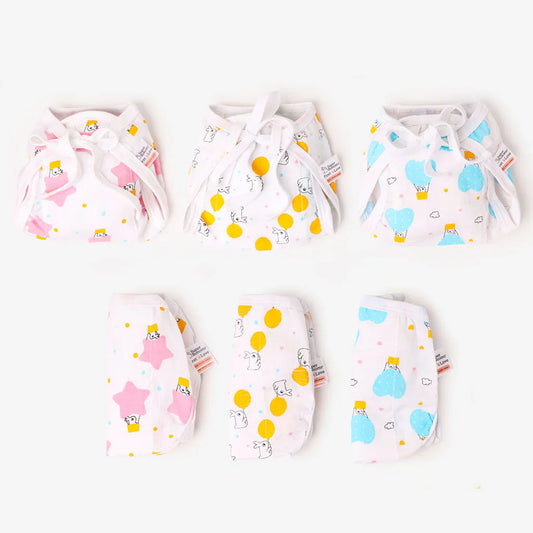 BASIC Muslin Nappy 6-Pack: Assorted (Stitch Defect) (No Print choice)