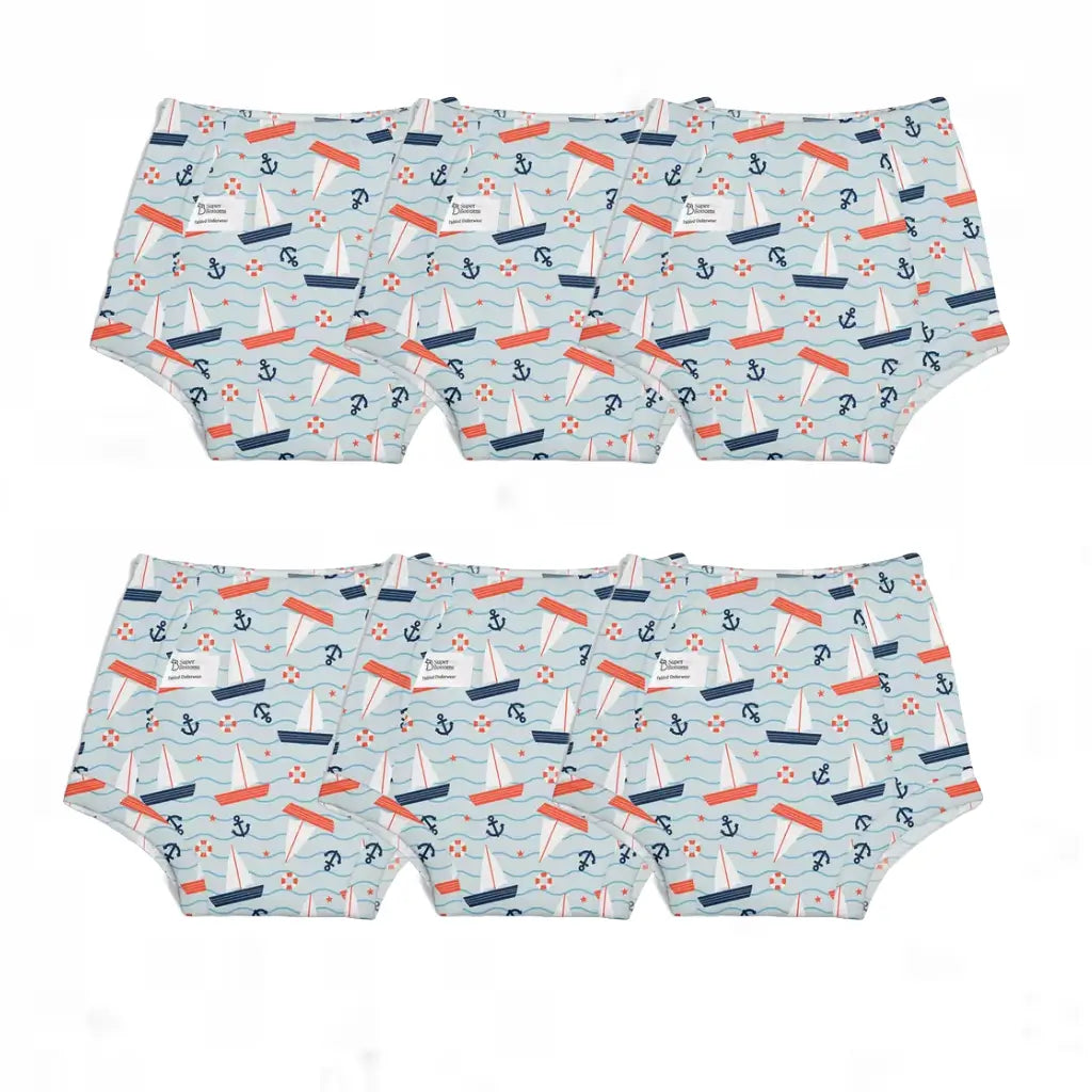 Padded Underwear Pack of 6-Marine