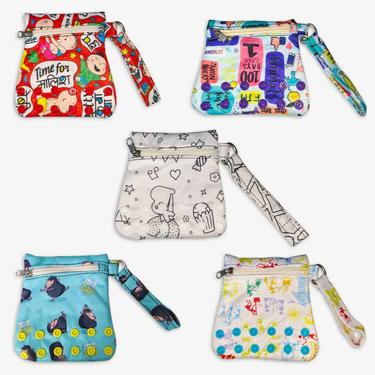 SuperBottoms Mini Waterproof Storage Pouches - 5Pack No Print Choice (with Dirt Marks/Stitch Defects)