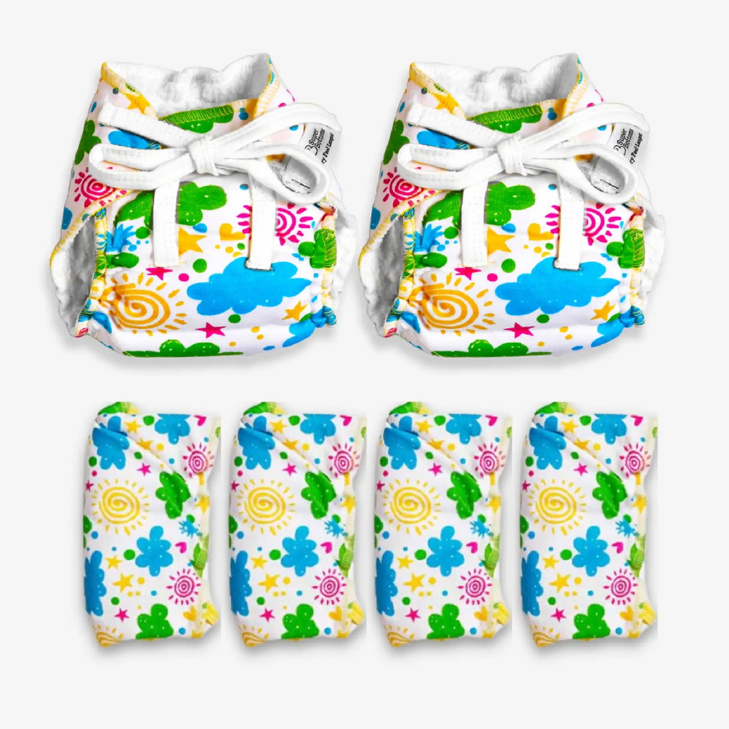 Dry Feel Langot Pack of 6 - Happy Clouds (Print/Design May Vary)