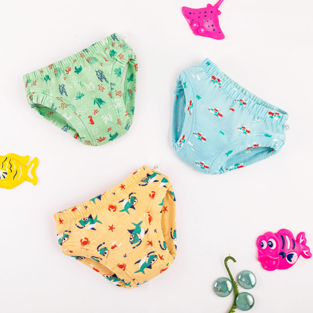 Unisex Toddler Briefs -3 Pack (Sea-Saw)