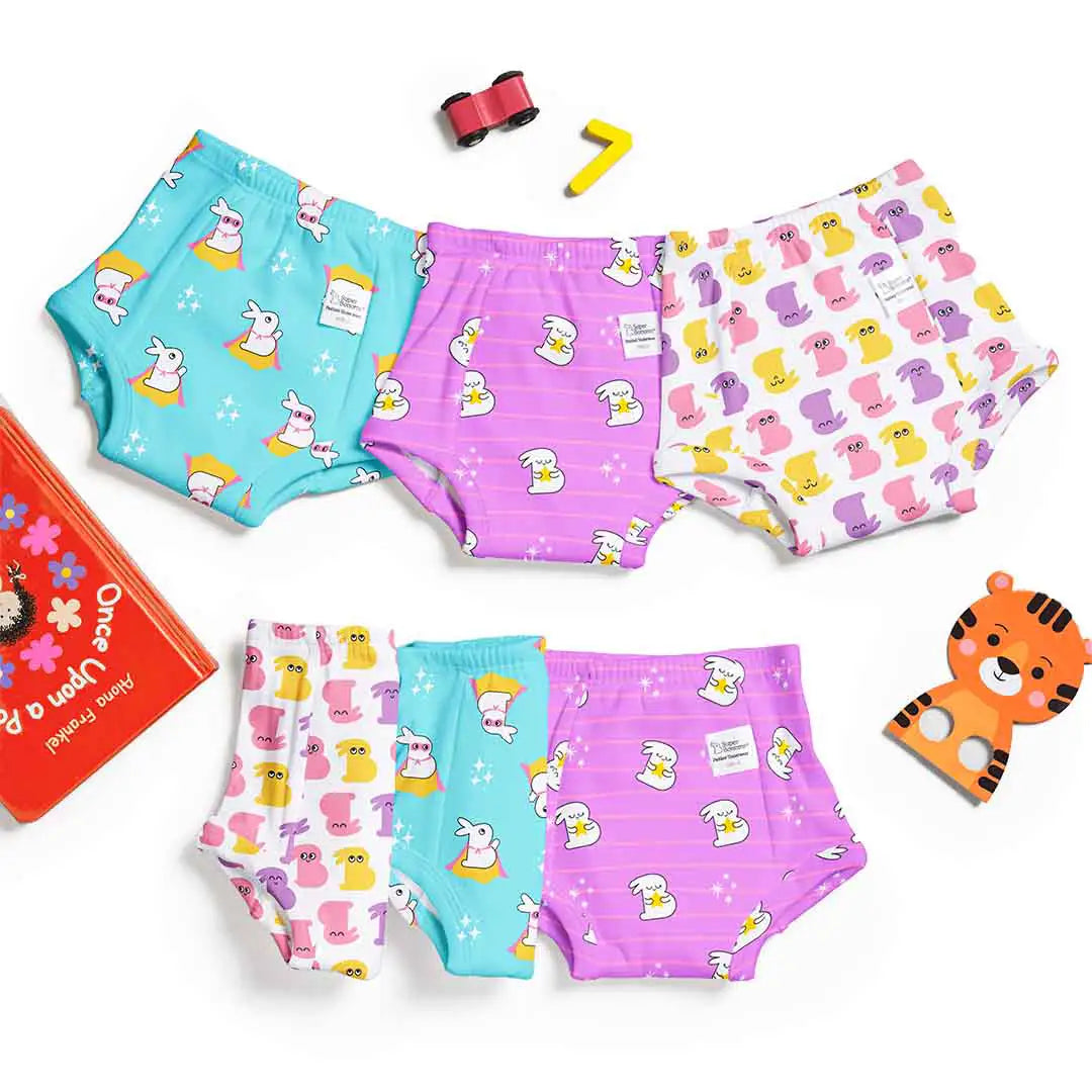 Padded Underwear Pack of 6-Assorted No Print Choice (with stitch Defect)