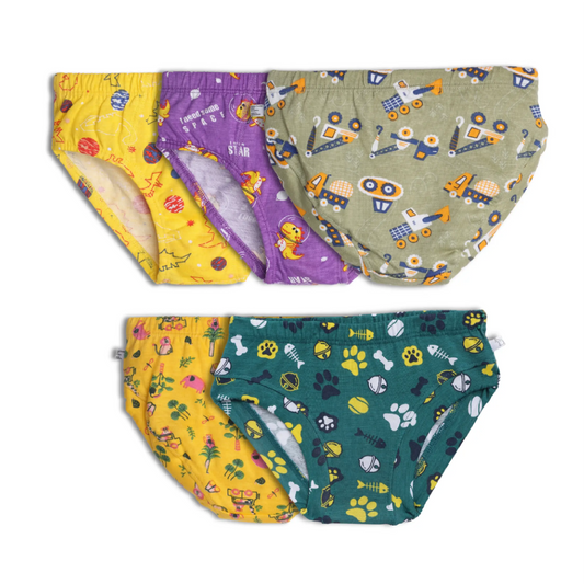 Unisex Toddler Briefs- Pack of 5 (with Stitch Defects) - No Print Choice